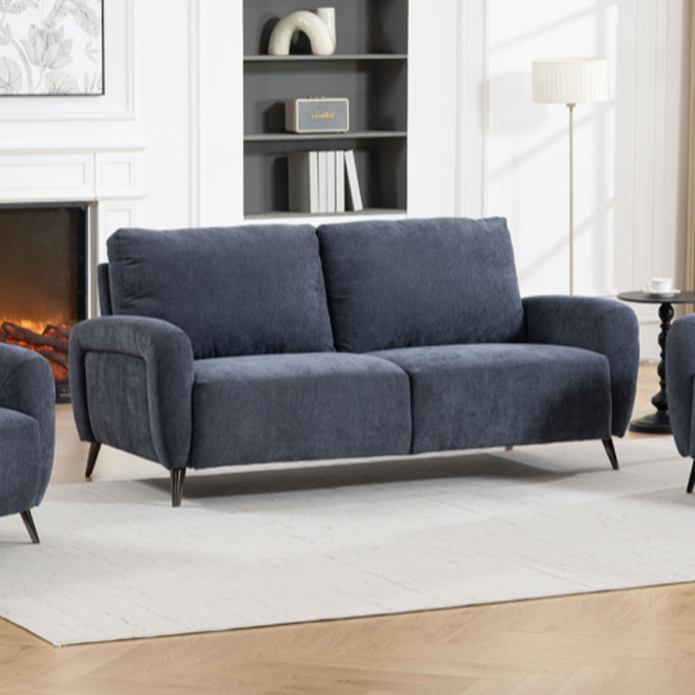 Blake Fabric 3+1+1 Seater Sofa Set in Denim Blue