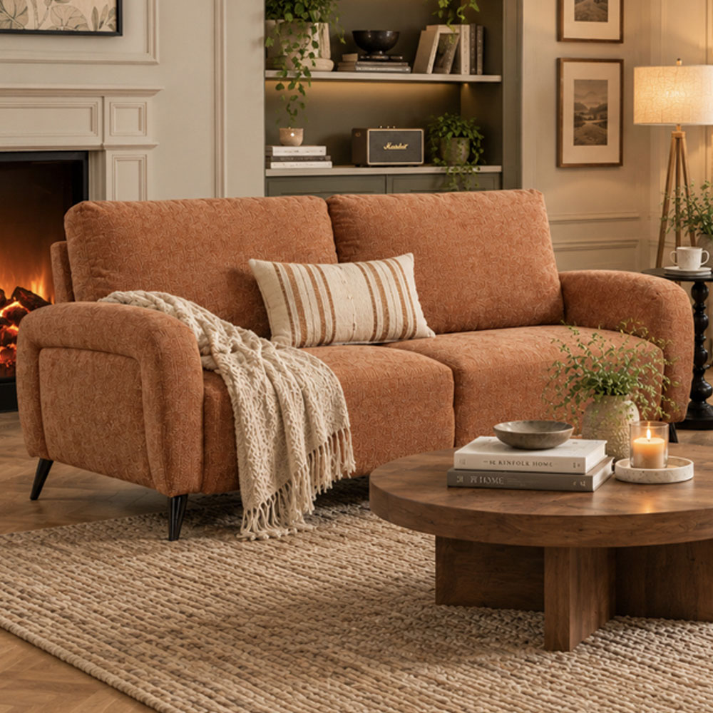 Blake Fabric 3+1+1 Seater Sofa Set in Rust