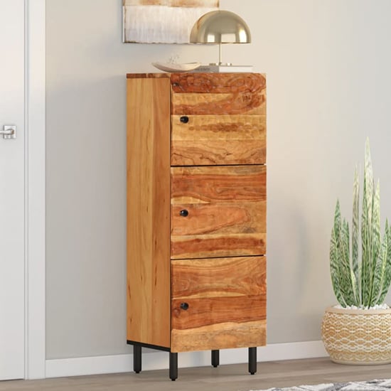 Product photograph of Blanes Acacia Wood Highboard With 3 Doors In Natural from Furniture in Fashion