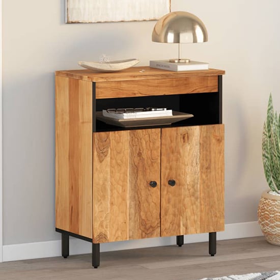 Product photograph of Blanes Acacia Wood Sideboard With 2 Doors 1 Shelf In Natural from Furniture in Fashion