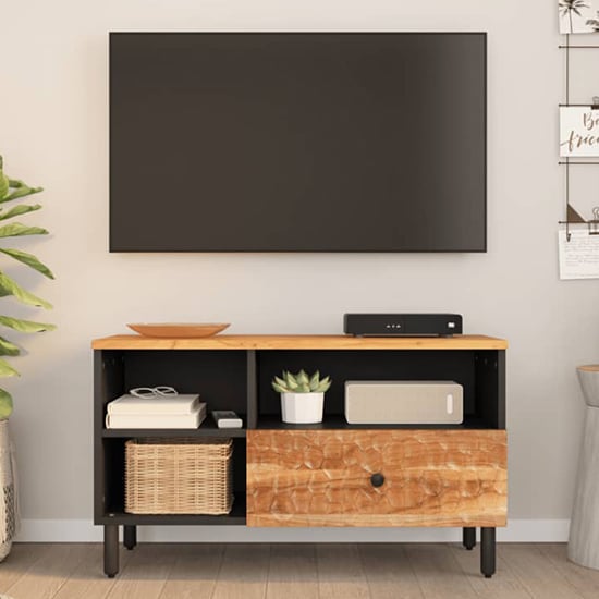Read more about Blanes acacia wood tv stand with 1 drawer 3 shelves in natural