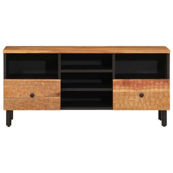 Blanes Acacia Wood TV Stand With 2 Drawers 4 Shelves In Natural