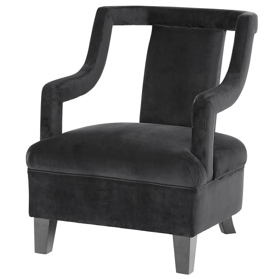 Blanka Fabric Arm Chair In Black With Dark Legs Furniture in Fashion