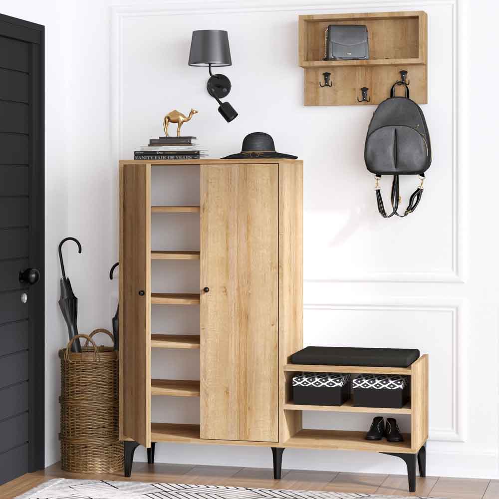 Blaze Wooden Hallway Storage Furniture Set in Oak