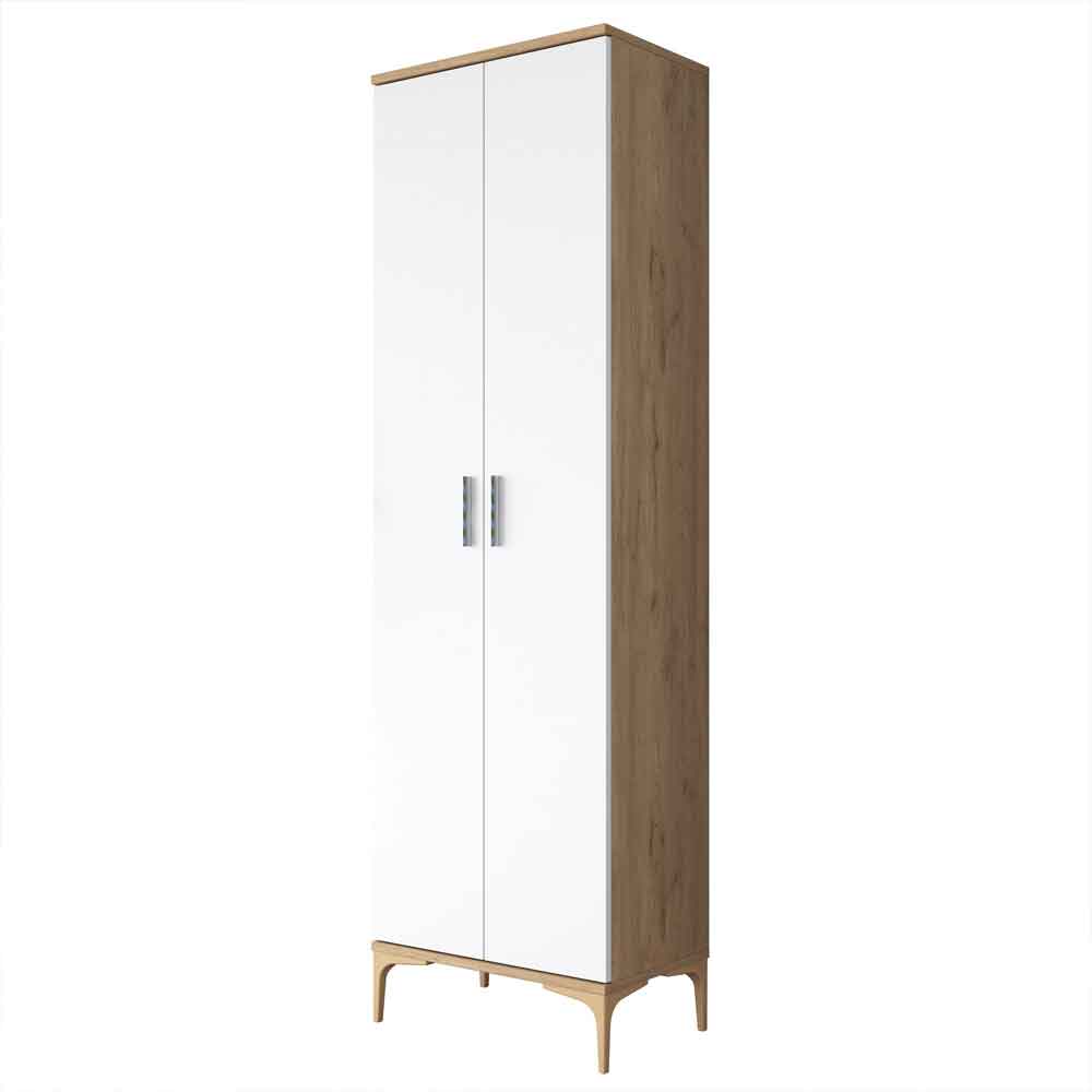 Blaze Wooden Storage Cabinet with 2 Doors in White and Walnut
