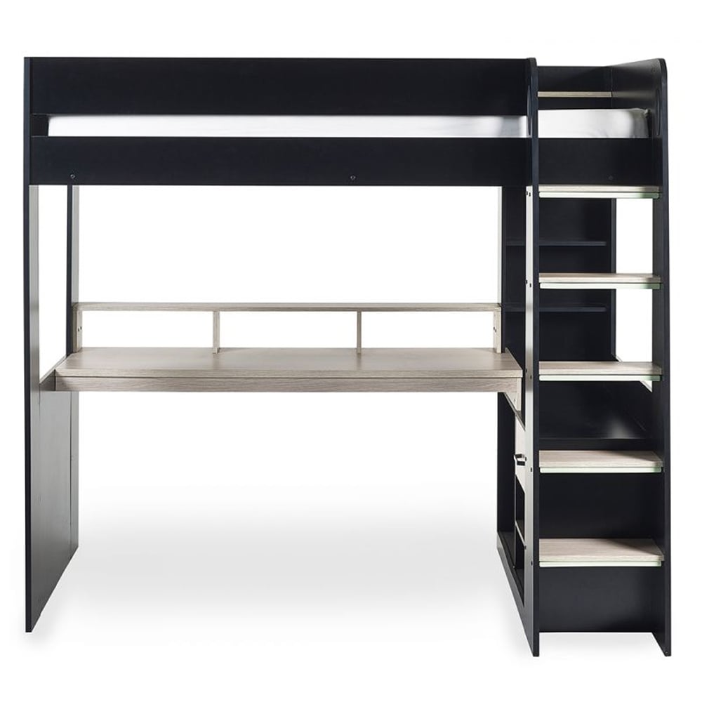 Blazo Wooden Gaming High Sleeper Bunk Bed In Black