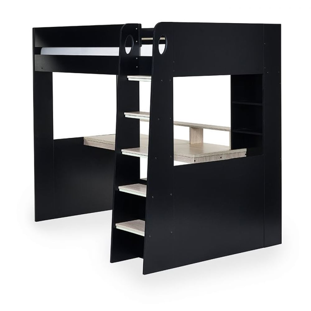 Blazo Wooden Gaming High Sleeper Bunk Bed In Black
