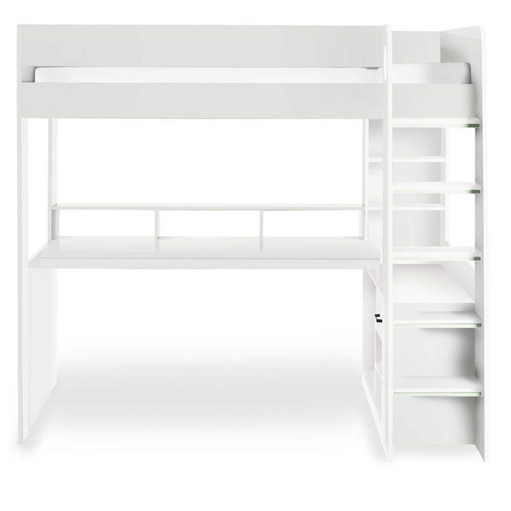 Blazo Wooden Gaming High Sleeper Bunk Bed In White