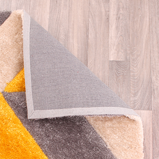 Blazon Polyester 80x150cm 3D Carved Rug In Ochre