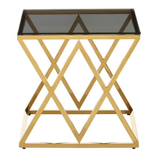 Bleadon Black Glass End Table With Stainless Steel Frame FiF