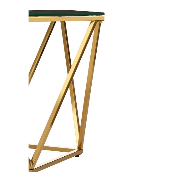 Algorab Glass Small Side Table With Gold Twist Base Design  _3