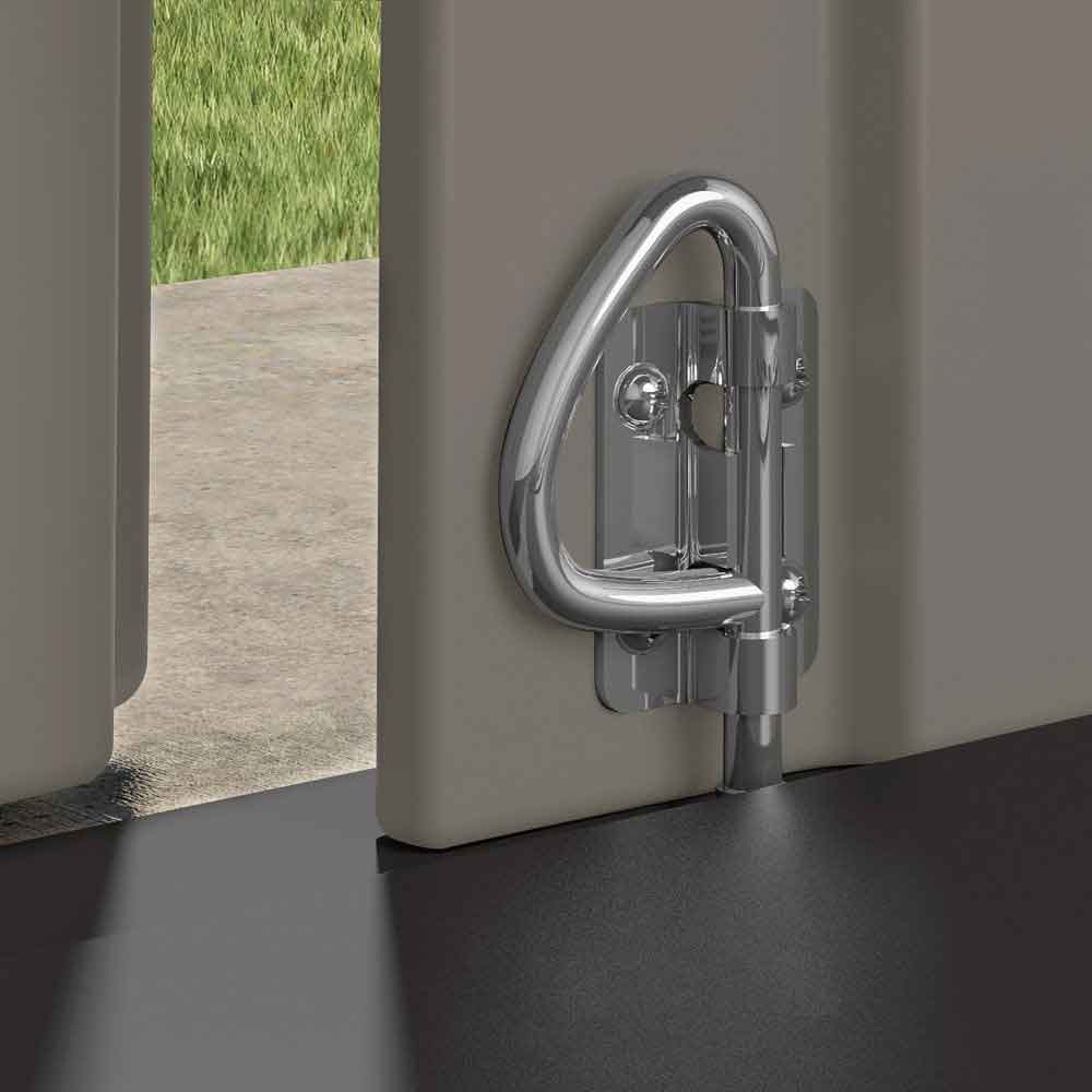 Bliss 8x13 Reinforced Resin Garden Storage Cabinet in Vanilla and Grey