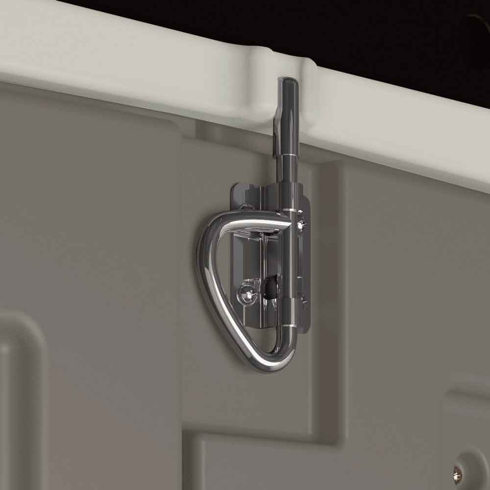 Bliss 8x7 Reinforced Resin Garden Storage Cabinet in Vanilla and Grey