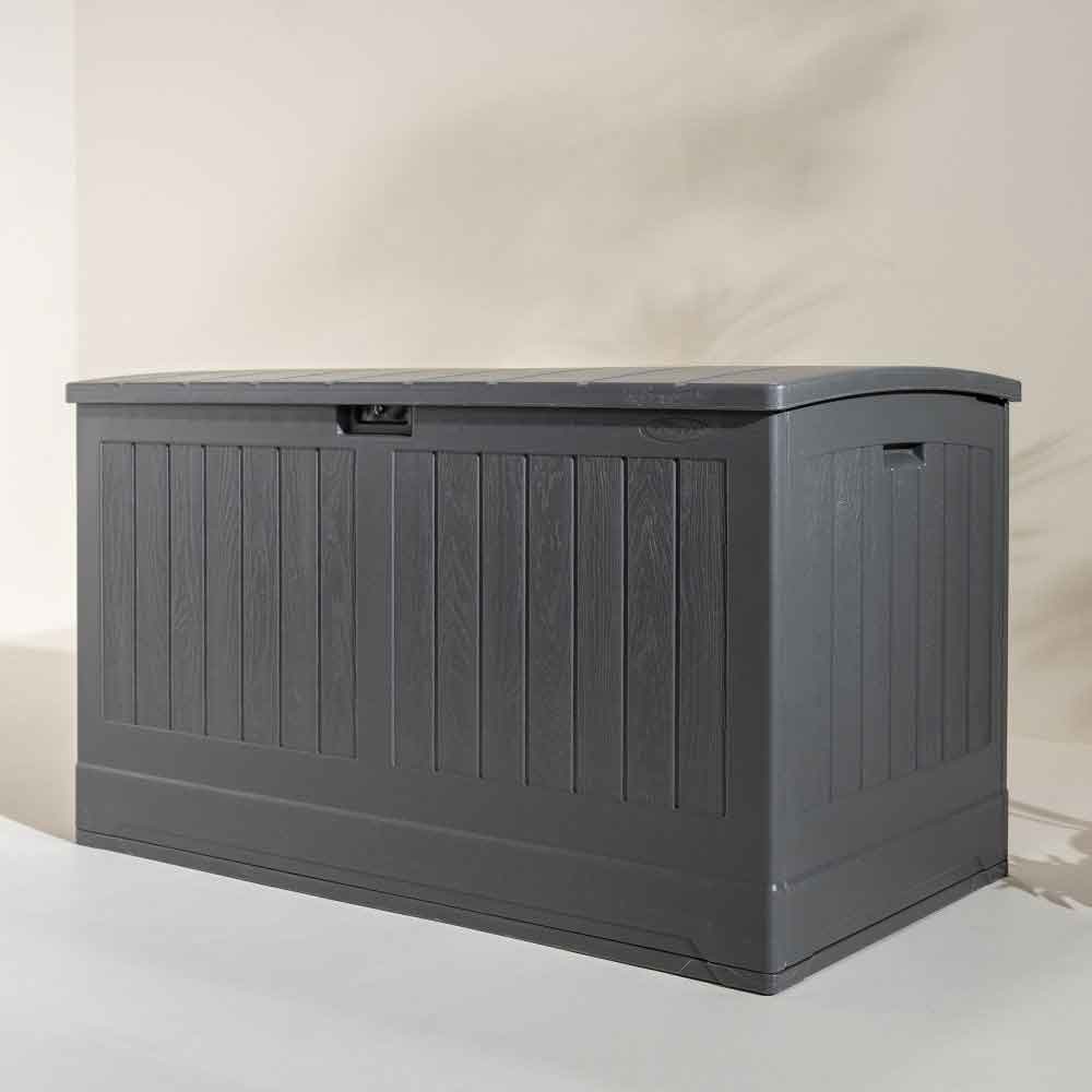 Bliss Reinforced Resin Garden 757L Storage Box in Peppercorn Grey