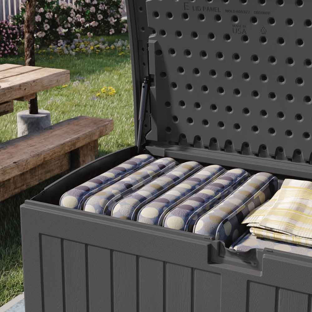 Bliss Reinforced Resin Garden 757L Storage Box in Peppercorn Grey