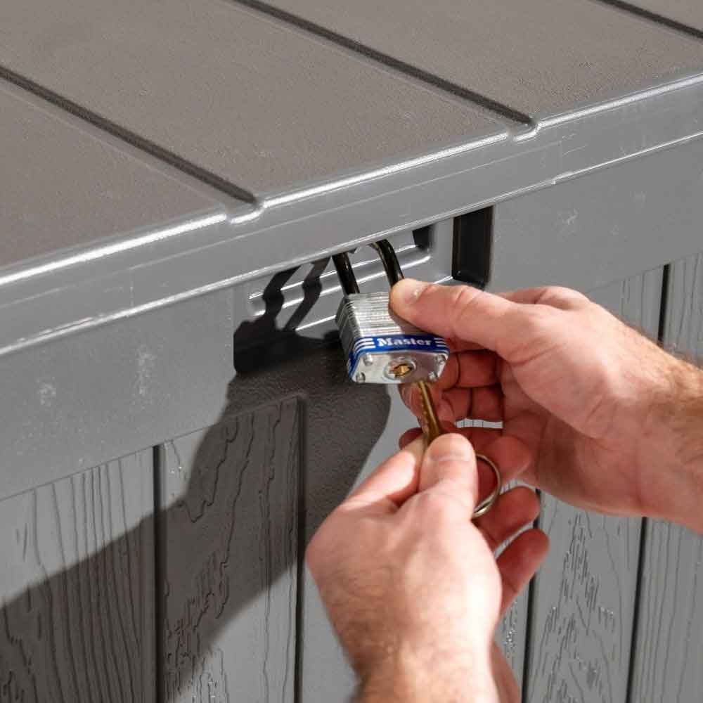 Bliss Reinforced Resin Garden 757L Storage Box in Peppercorn Grey