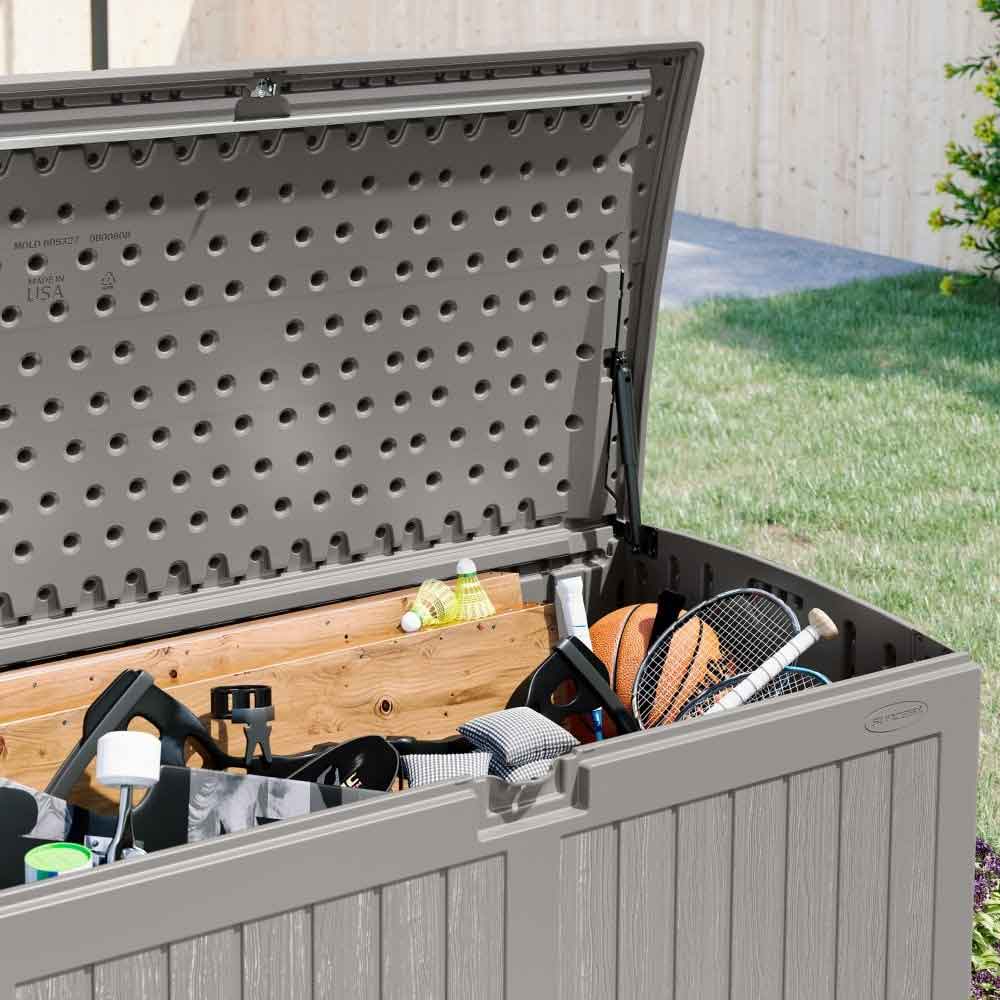 Bliss Reinforced Resin Garden 757L Storage Box in Stone Grey