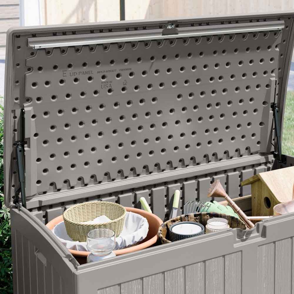 Bliss Reinforced Resin Garden 757L Storage Box in Stone Grey