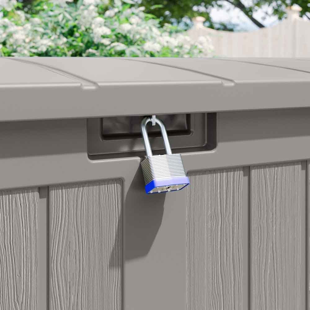 Bliss Reinforced Resin Garden 757L Storage Box in Stone Grey