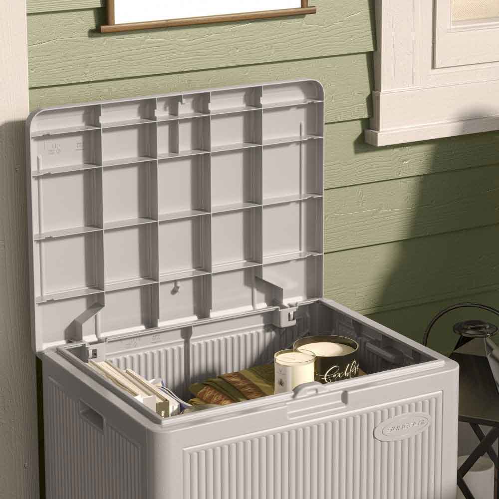 Bliss Reinforced Resin Garden 83L Storage Box in Light French Grey