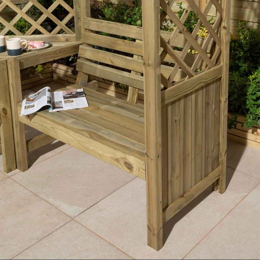 Bliss Wooden Garden Corner Arbour in Natural Timber