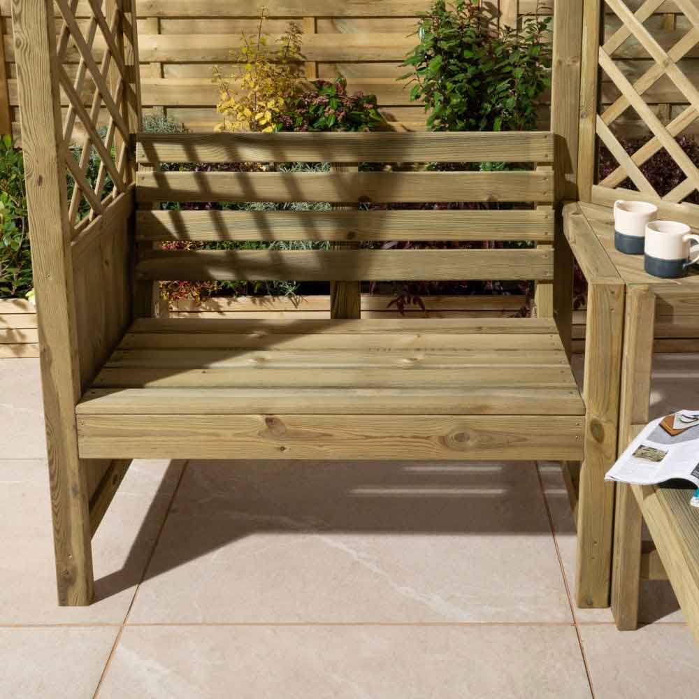 Bliss Wooden Garden Corner Arbour in Natural Timber