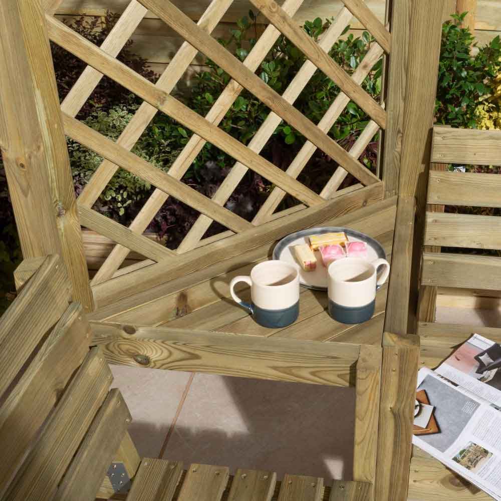 Bliss Wooden Garden Corner Arbour in Natural Timber
