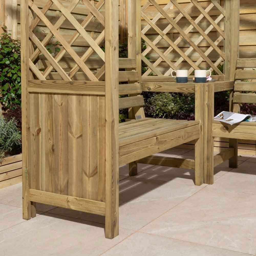 Bliss Wooden Garden Corner Arbour in Natural Timber