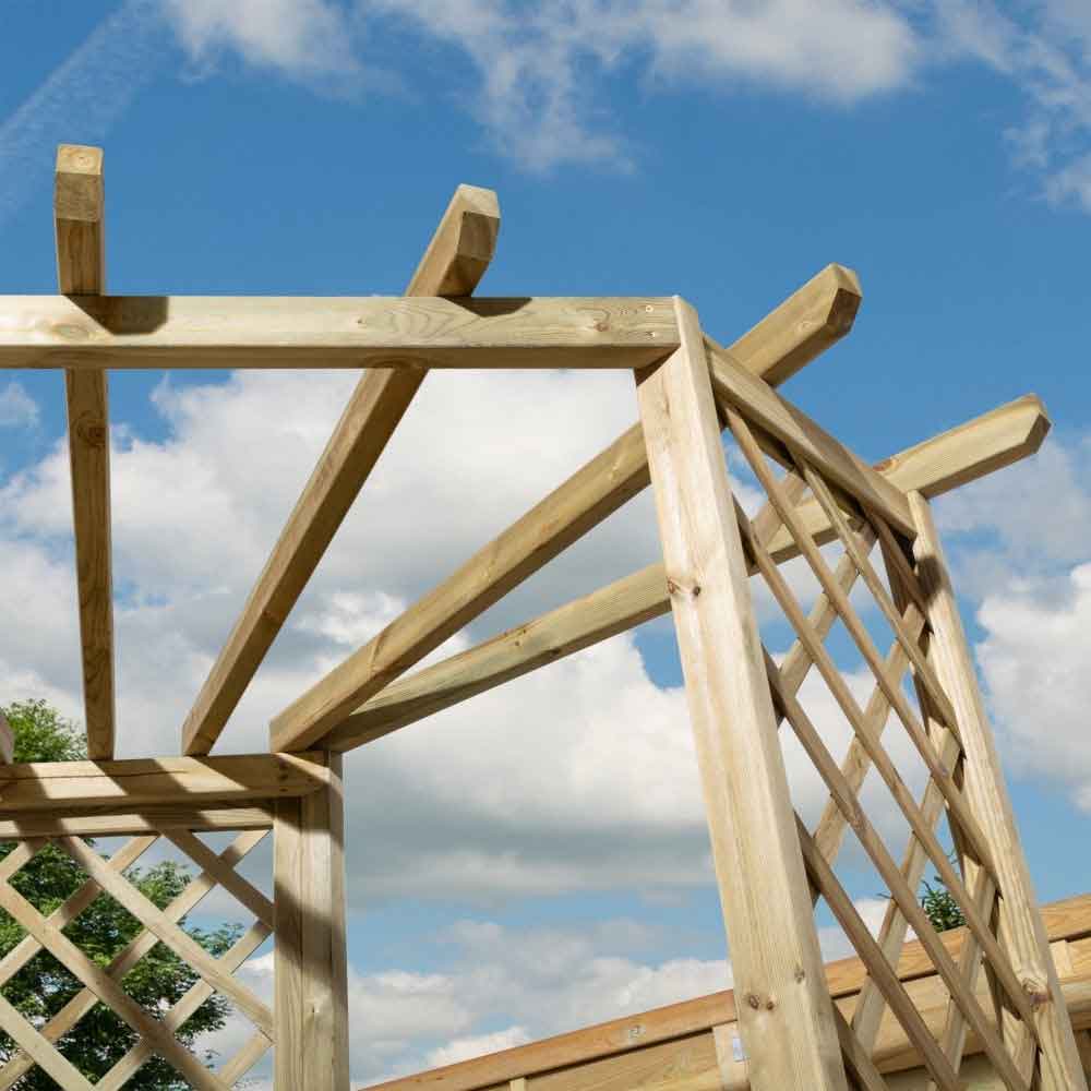 Bliss Wooden Garden Corner Arbour in Natural Timber