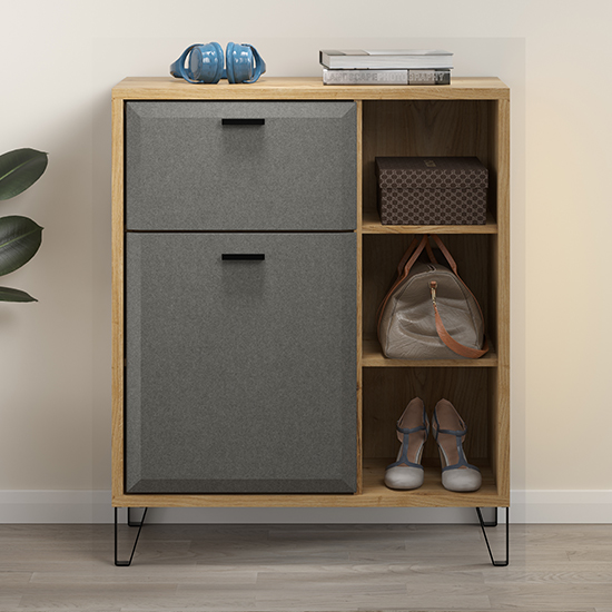 Blitar Wooden Hallway Storage In Navarra Oak Furniture in Fashion