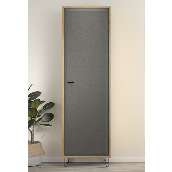 Blitar Wooden Hallway Wardrobe With 1 Door In Navarra Oak Furniture