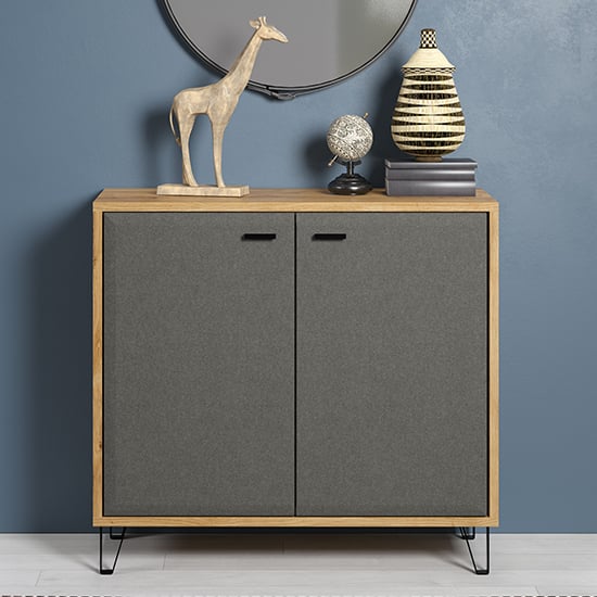 Product photograph of Blitar Wooden Sideboard With 2 Doors In Navarra Oak from Furniture in Fashion