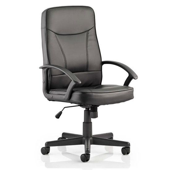 Blitz Leather Executive Office Chair In Black With Arms Sale