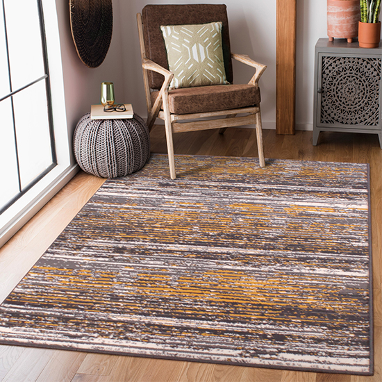 Photo of Blizzard modern polyester 120x160cm rug in grey mustard