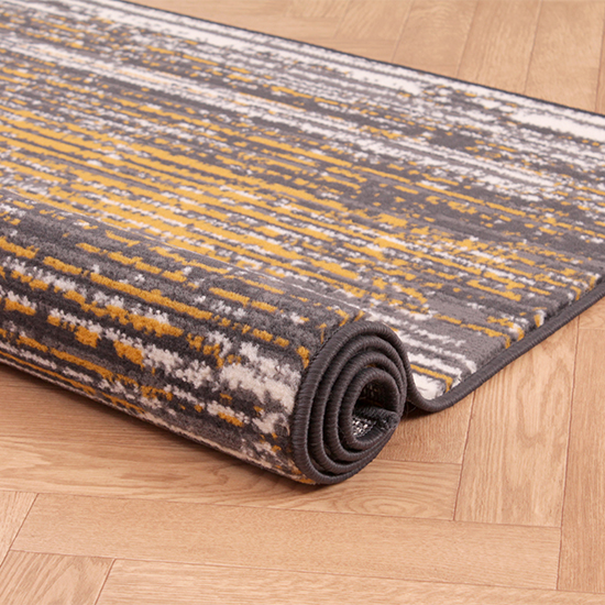 Blizzard Modern Polyester 160x230cm Rug In Grey Mustard_2