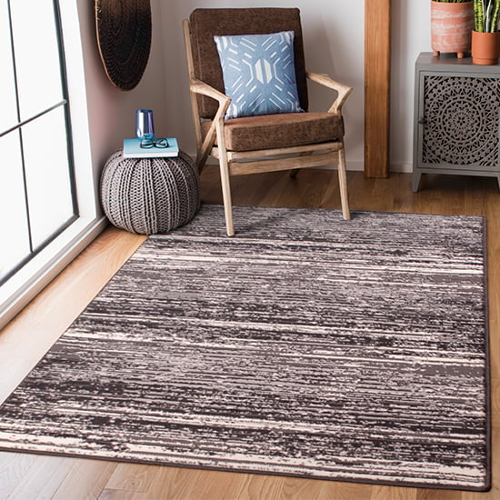 Product photograph of Blizzard Modern Polyester 80x150cm Rug In Dark Grey from Furniture in Fashion
