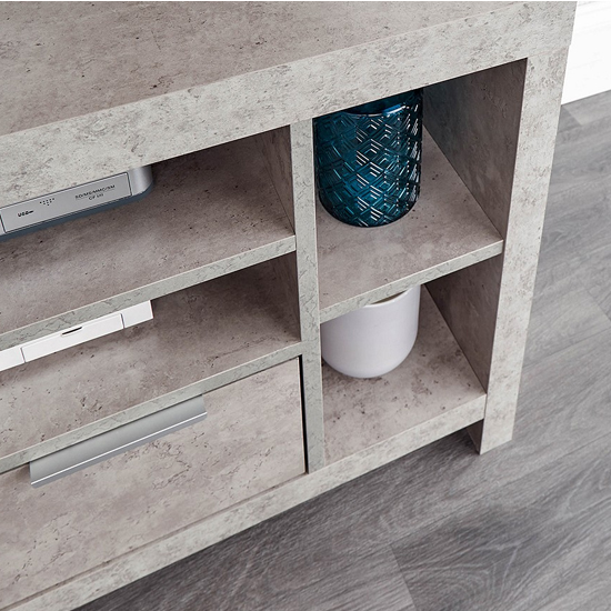 Baginton Corner Wooden 1 Drawer TV Stand In Concrete Effect_3