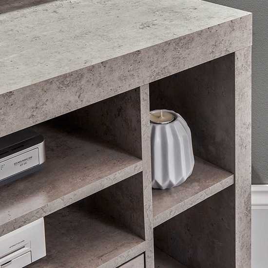 Baginton Corner Wooden 1 Drawer TV Stand In Concrete Effect_4