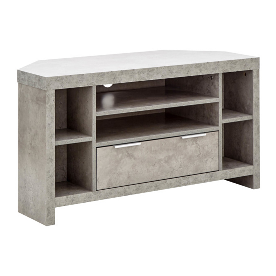 Baginton Corner Wooden 1 Drawer TV Stand In Concrete Effect_7