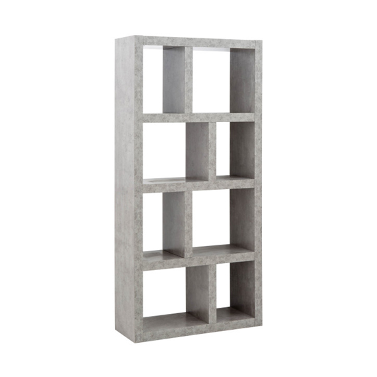 Baginton Wooden Tall Open Display Stand In Concrete Effect_6