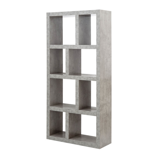 Baginton Wooden Tall Open Display Stand In Concrete Effect_8