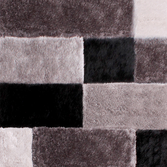 Blocks Polyester 60x110cm 3D Carved Rug In Grey_2