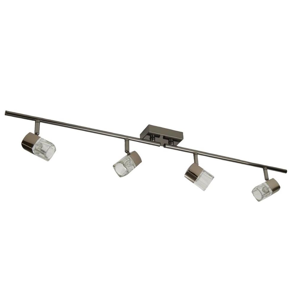 Read more about Blocs 4 light clear glass bar spotlight in chrome