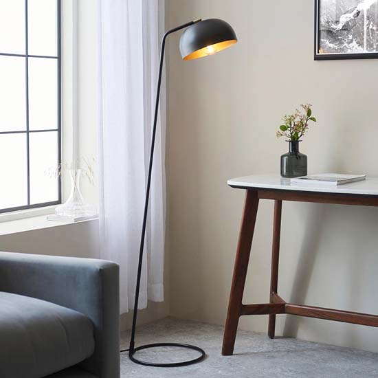 Blois Metal Floor Lamp In Matt Black thumbnail