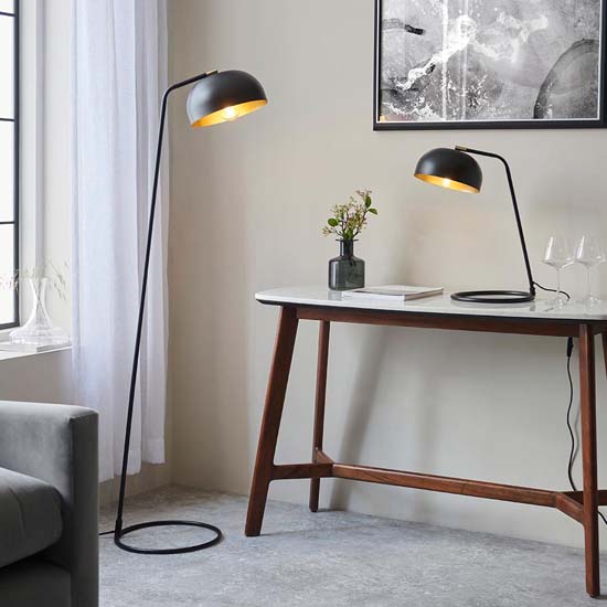 Blois Metal Table Lamp In Matt Black