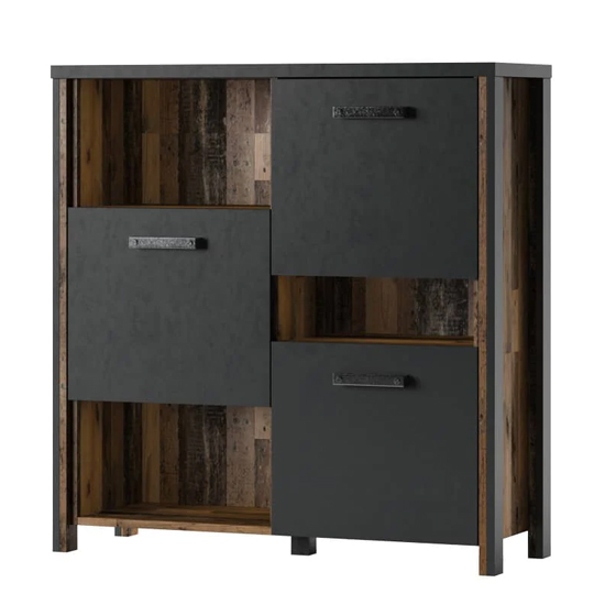 Read more about Blois wooden sideboard 3 doors 3 shelves in matera oak with led