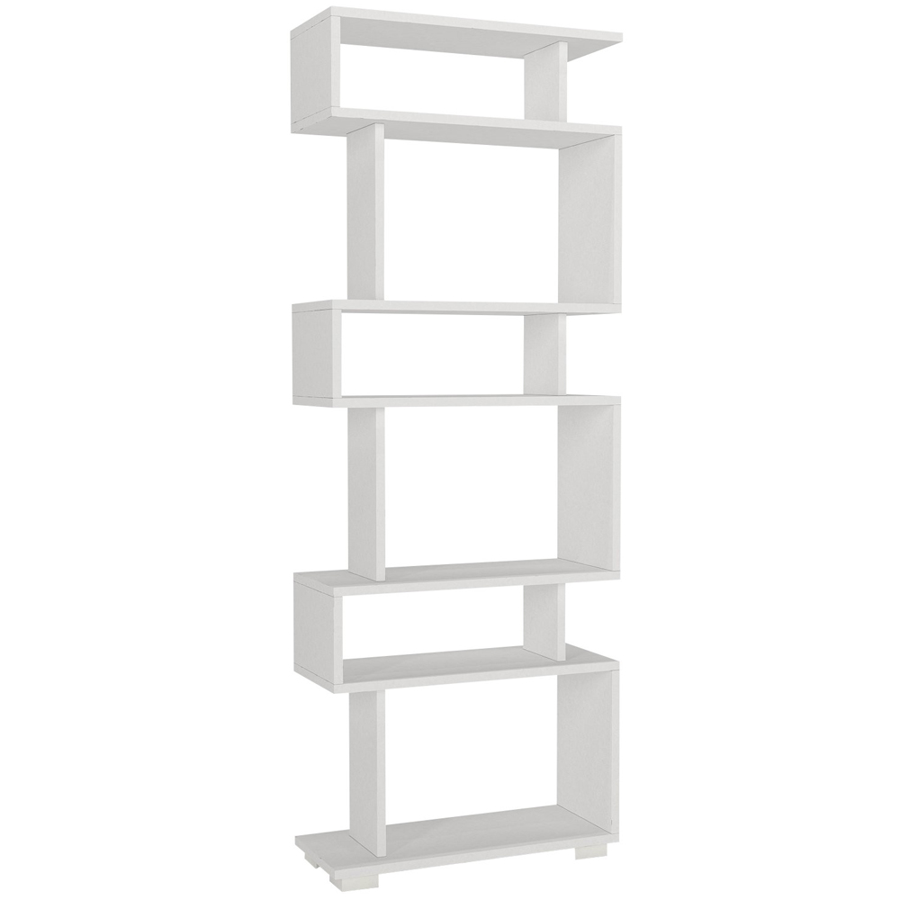 Orvello Wooden Bookcase With 6 Shelves In White