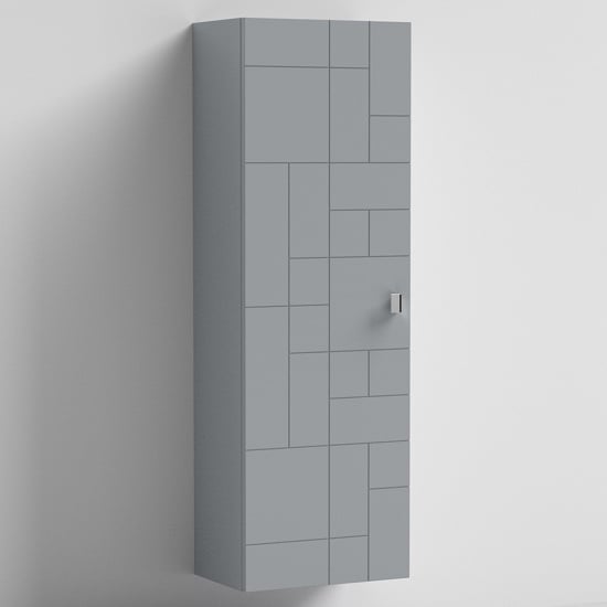 Product photograph of Bloke 40cm Bathroom Wall Hung Tall Unit In Satin Grey from Furniture in Fashion