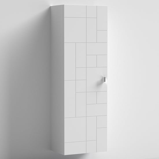 Product photograph of Bloke 40cm Bathroom Wall Hung Tall Unit In Satin White from Furniture in Fashion