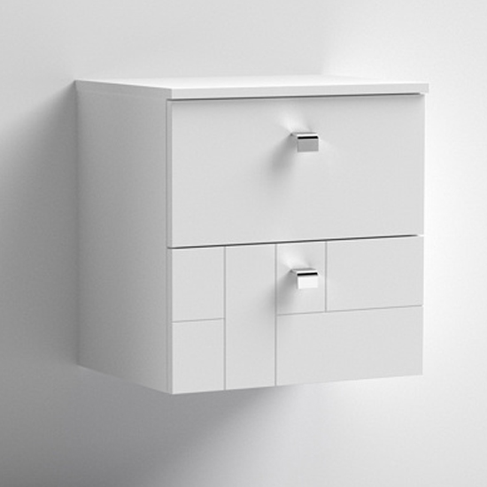 Read more about Bloke 50cm wall hung vanity with worktop in satin white